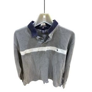 Vintage Polo Sport Ralph Lauren Mens Medium Logo 90s Gray